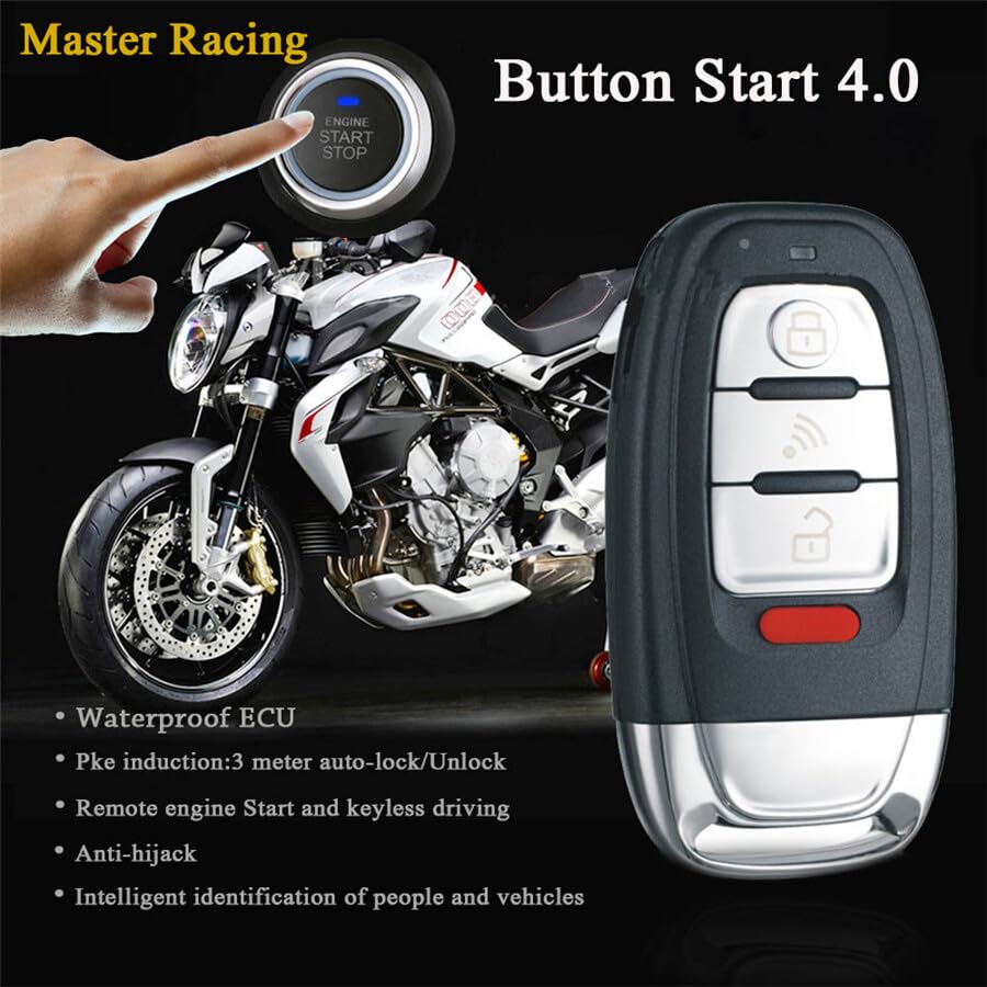 ya 6 8.24 baidi Motorcycle Scooter Security Alarm System Anti-Theft Remote Control Start Button