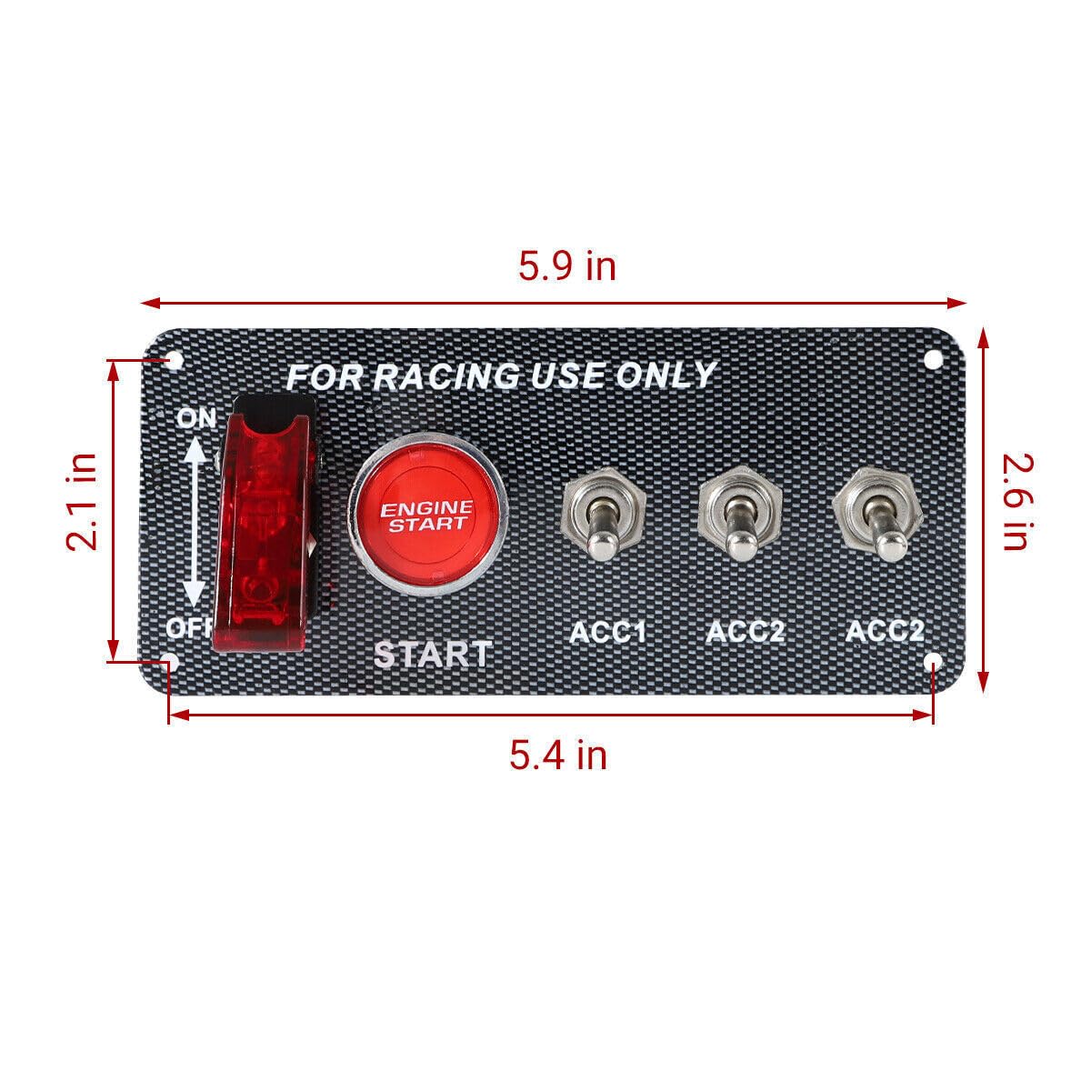 ya 8 8.24 baidi Carbon Ignition Switch Panel Engine Start Push Button LED 12V Toggle Racing Car