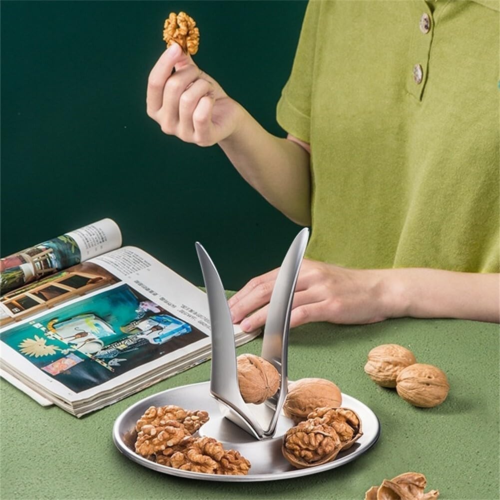 ya 14 9.20 baidi Stainless Steel Nutcracker Press Nut Pecans Walnut Clip Kitchen Cracker Tool New-1