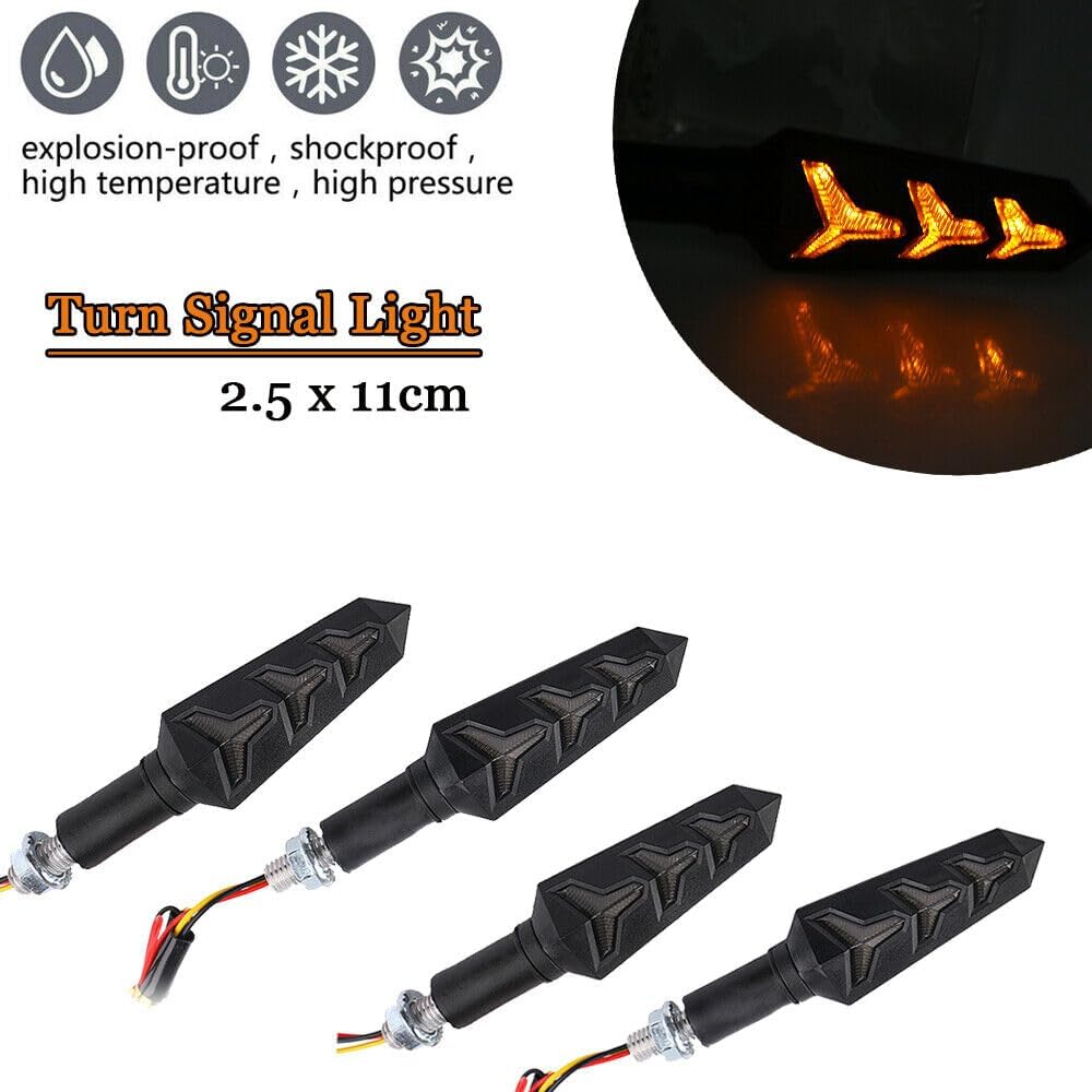 ya 4 8.10 4 St¨¹ck Led for Mini Blinker Spark Smoke Motorrad F¨¹r Quad ATV Roller Schwarz