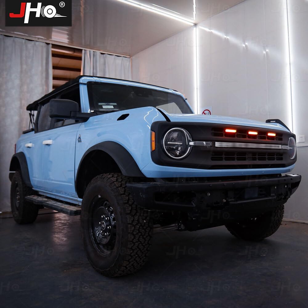 ya 7 8.24 baidi Front Grille LED Light Raptor Style Grill Trim for Ford Bronco 2021-2024