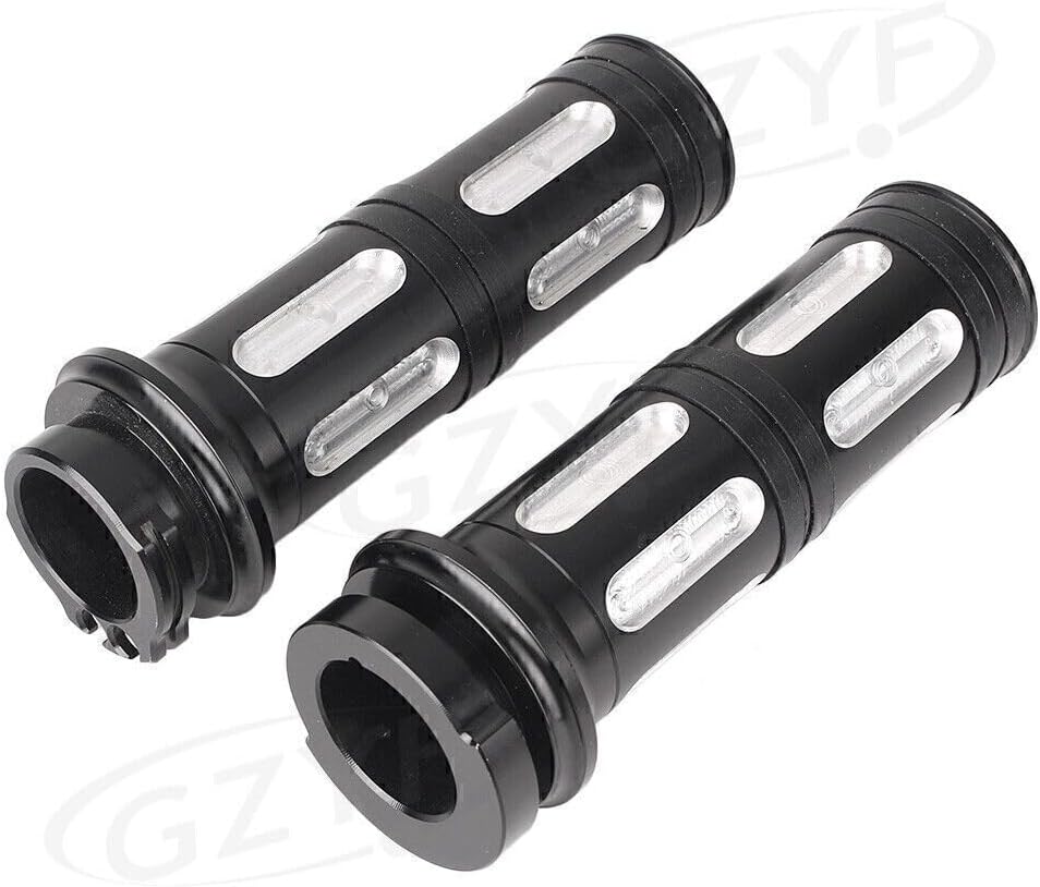 ya 6 8.14 2X CNC 1 Handlebar Hand Grips Fit Harley Touring Road Street Glide 1996-2007