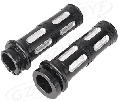ya 6 8.14 2X CNC 1 Handlebar Hand Grips Fit Harley Touring Road Street Glide 1996-2007