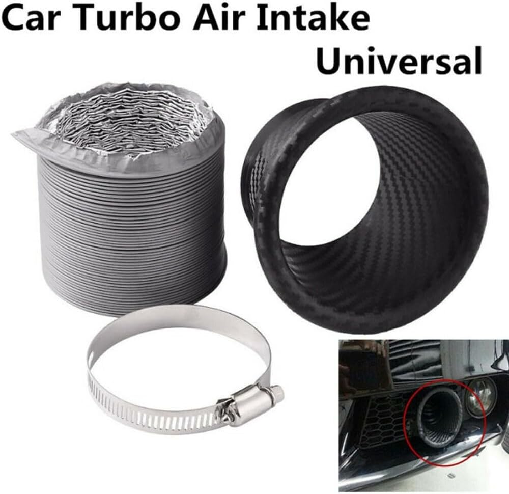 ya 4 8.8.2 Car Front Bumper for TURBO Air Intake Pipe Turbine Funnel Kit Carbon Fiber