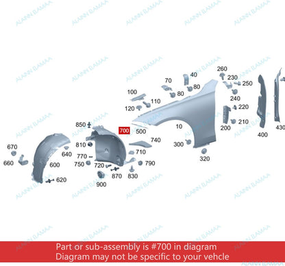 ya 7 8.24 baidi LH Front Fender Arch Liner 2236900300 o for Mercedes-Benz W223 S Class S350 S450