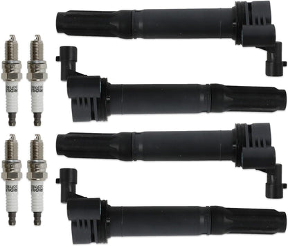ya 9 10.24 4PCS For 2012 2013 2014 2015 2016 for Fiat 500 1.4L L4 Ignition Coil & 4 Spark Plugs