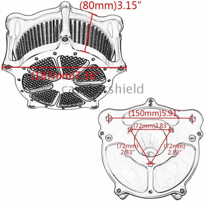 ya 23 10.7 baidi Billet Aluminum Contrast Cut Air Cleaner Intake Filter for Harley Touring Dyna