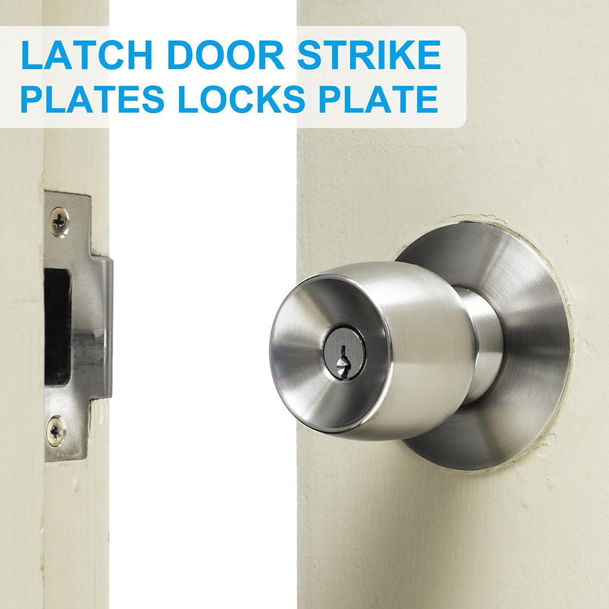 ya 26 10.21 baidi 2 Pcs Door Strike Plates Round Strike Latch Strike Door Locks Plate Silver