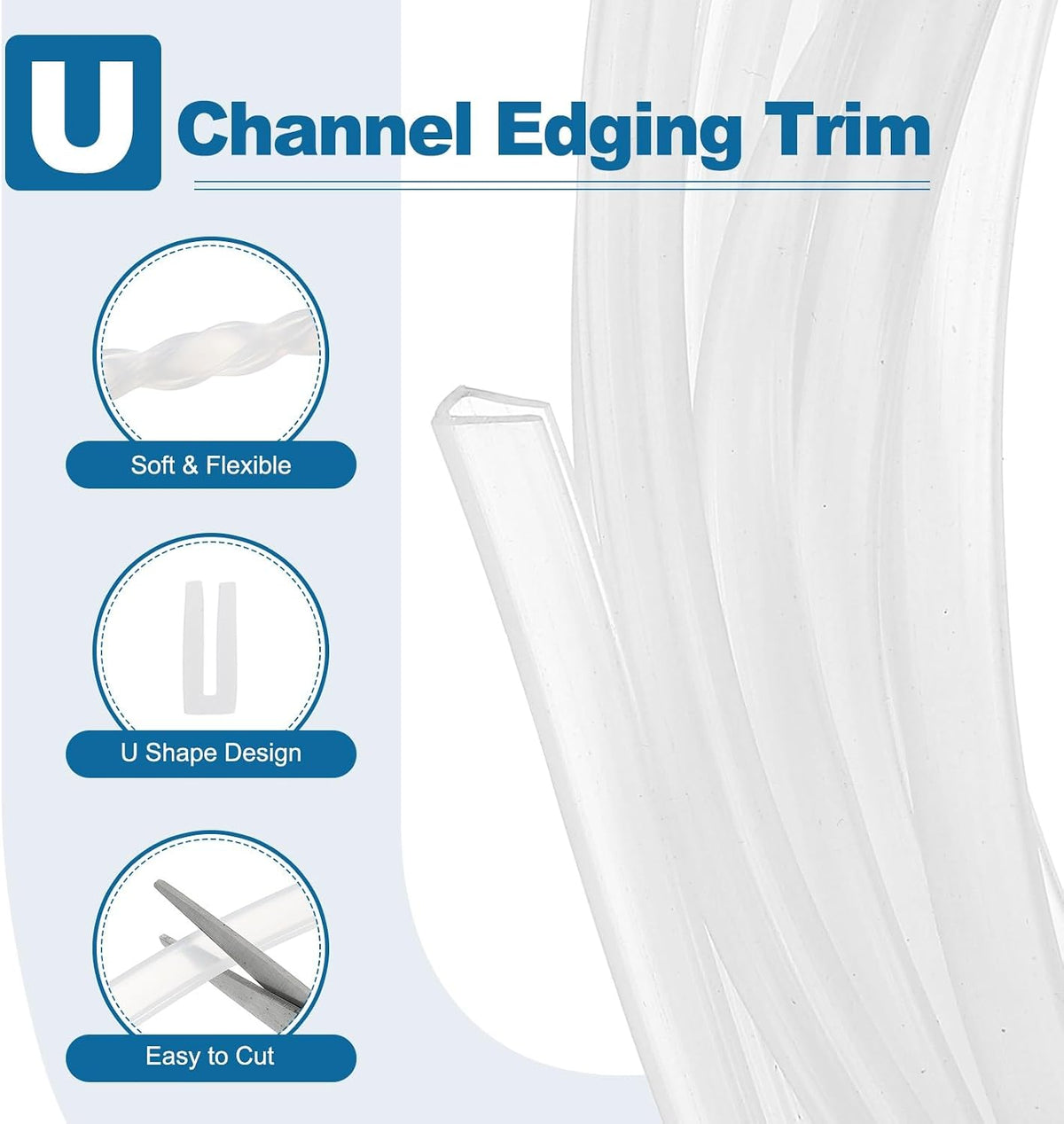 ya 26 10.21 baidi U Channel Edging Trim, 13.1 ft 0.28Wx0.04Tx0.16H Sheet Ed Guard Protector-2