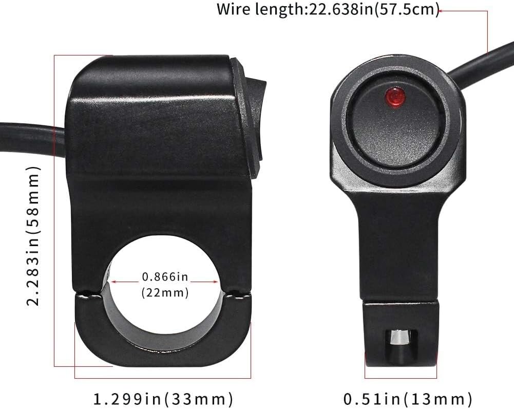 ya 4 8.14 7/8 ATV Handlebar Light Switch CNC Aluminum Alloy Fog Light Brake Light Switch