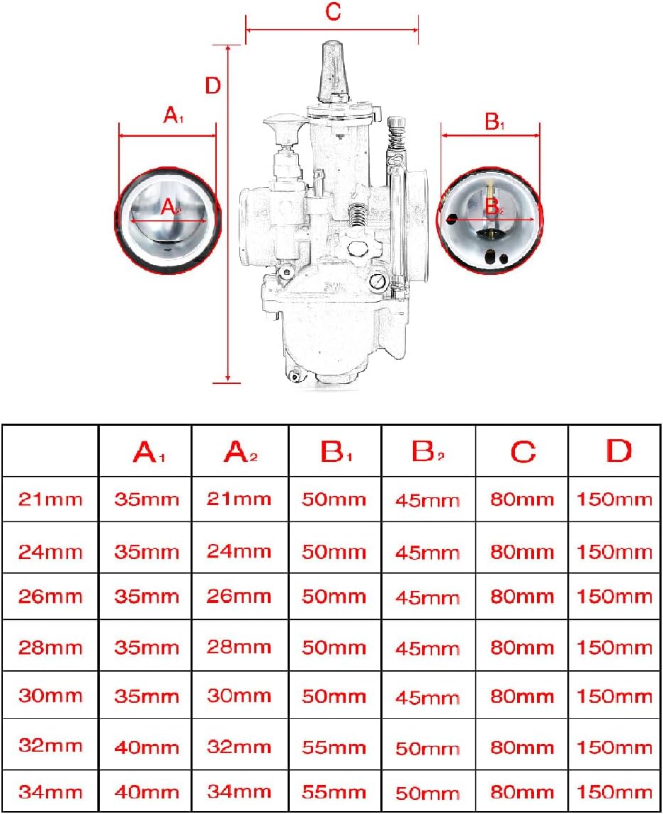 ya 6 8.24 baidi Motorcycle 30mm Carburetor Racing Carb ZSDTRP for Off-Road Dirt Bike ATV