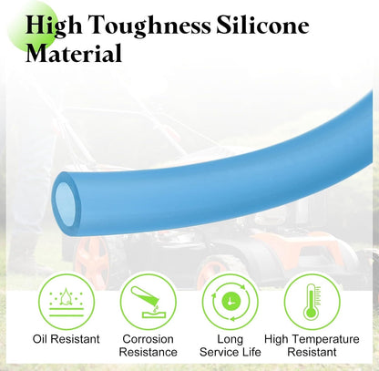 ya 9 10.24 10 Feet Fuel Line Hose 3/16 Inch ID Silicone Fuel Line with Hose Clamp Blue