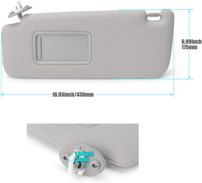 ya 11 9.14 baidifor Toyota 2010-2022 for 4Runner Left Gray Sun Visor 74320-35A91-B1
