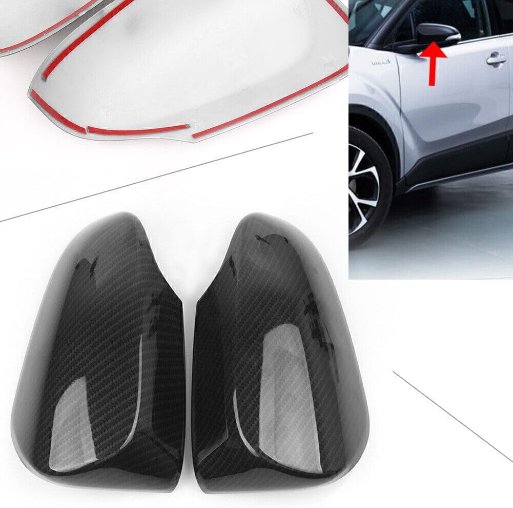 ya 4 8.14 for Toyota CHR C-HR 2016-2018 17 Carbon Fiber Style Rear View Mirror Cover Caps