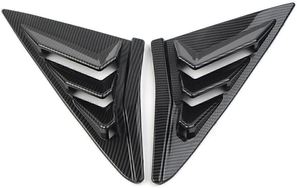 ya 4 8.14 Carbon Fiber Window Louver Rear Side Vent Cover for Honda for Civic Hatchback 16-21