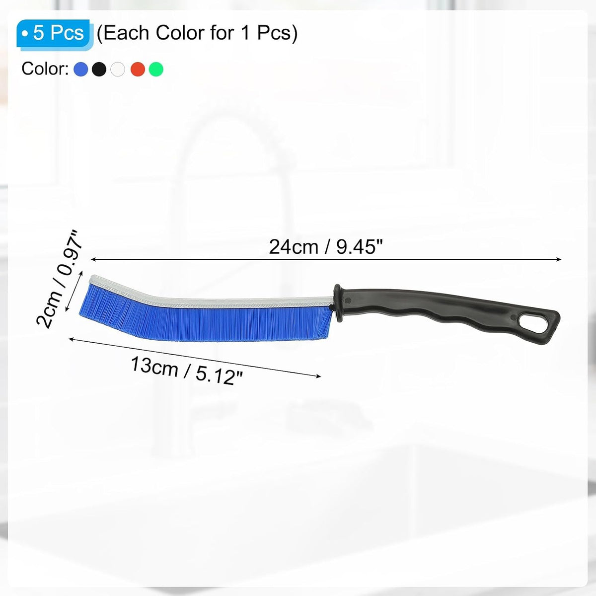 ya 26 10.21 baidi Hard Bristle Crevice Cleaning Brush, 5 Pcs Gap Cleaning Brush, 5 Colors