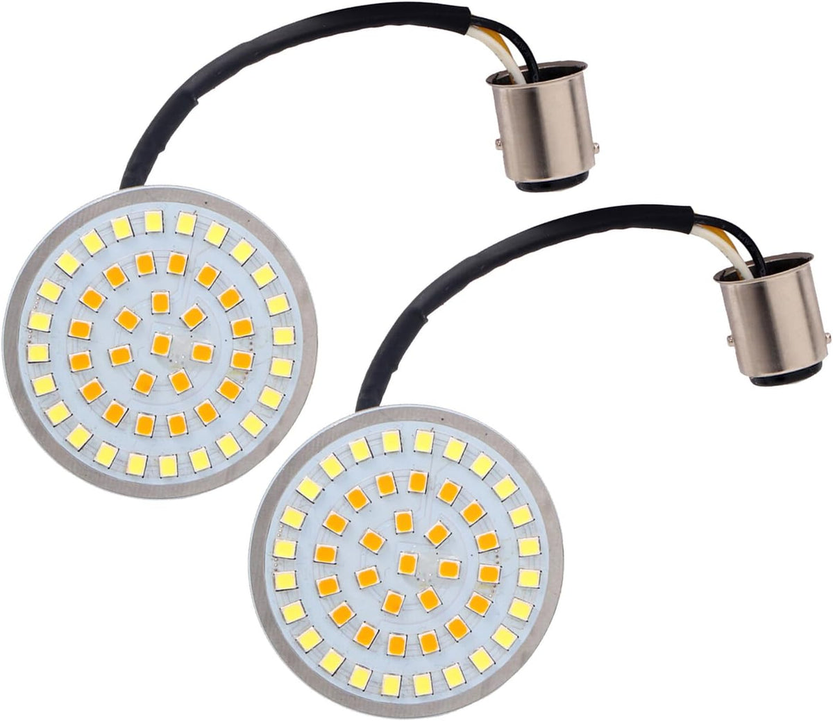ya 4 8.14 2 Inch 1157 LED Turn Signal Motorcycle Flasher Light + Smoke Lens for Harley Davidson 