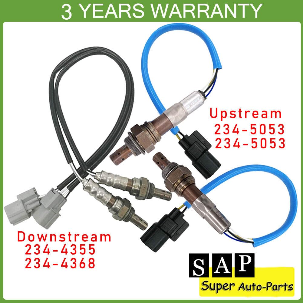 ya 3 8.24 baidi Set of 4 Upstream + Downstream Oxygen Sensor for Honda Odyssey 2007-2010 3.5L V6