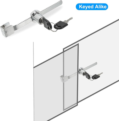 ya 26 10.21 baidi Sliding Glass Cabinet Lock, 8Pcs Keyed Alike Showcase Lock No Drill, Silver Tone