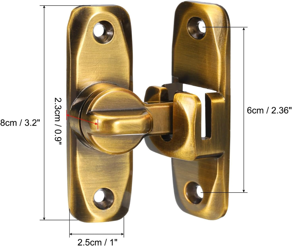 ya 26 10.21 baidi 90/180¡ãBarn Door Lock, 2 Set Zinc Alloy Flip Sliding Door Latches, Brass