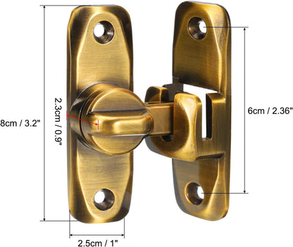 ya 26 10.21 baidi 90/180¡ãBarn Door Lock, 2 Set Zinc Alloy Flip Sliding Door Latches, Brass