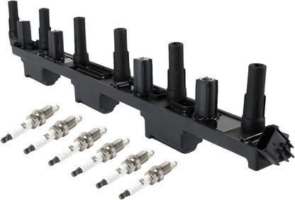 ya 9 10.24 Ignition Coil 6x Iridium Spark Plugs UF296 for Jeep TJ Cherokee 56041476AA