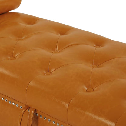 ya 28 10.13 baidi yellow Brown Leather Sofa Stool Reclining Seating For Living Room