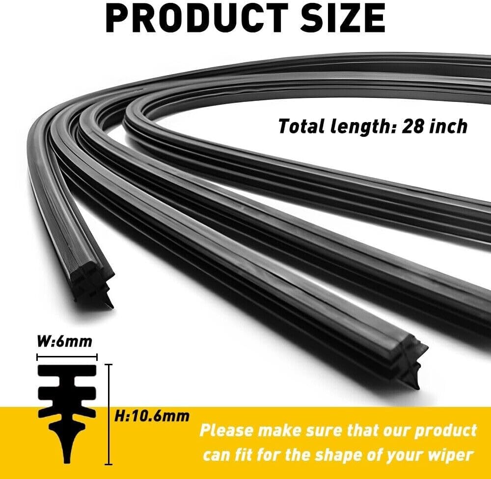 ya 11 9.14 baidi8-Pack Universal Auto Bus Rubber F for Ram eless Windshield Wiper Blade Replacement 28 Inch -