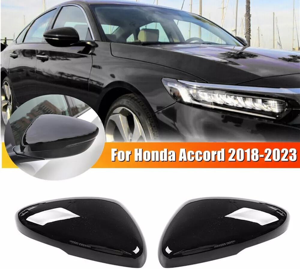 ya 11 9.14 baidiSuitable for Honda for Accord 2018-2023 rear view side mirror cap decorative glossy BlacxC-