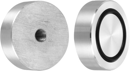 ya 26 10.21 baidi M8 40mm / 1.6 Dia 12mm Aluminum Disc Glass Top Adapter with Rubber Ring 4pcs