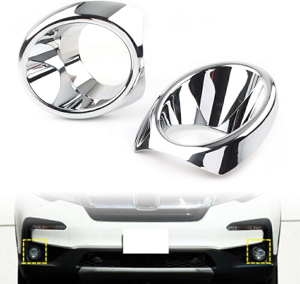 ya 4 8.24 baidi 2x Chrome Front Fog Lamp Light Cover Trim Decor Fit for Honda Pilot 2019 2020