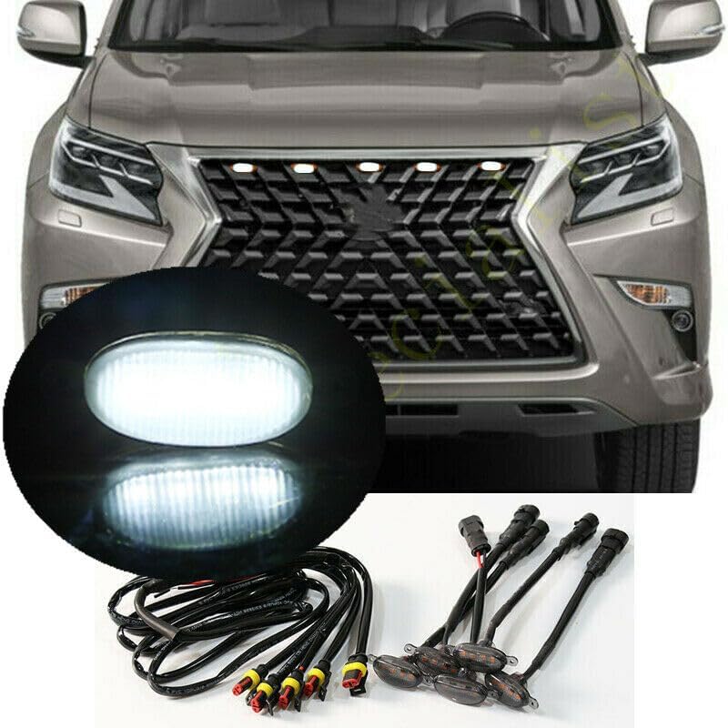 ya 4 8.8 5x Smoke Grille White LED Light Raptor Style DRL for Lexus GX460 2020-2021