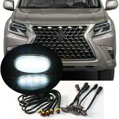 ya 3 8.24 baidi 5x Smoke Grille White LED Light Raptor Style DRL for Lexus GX460 2020-2021