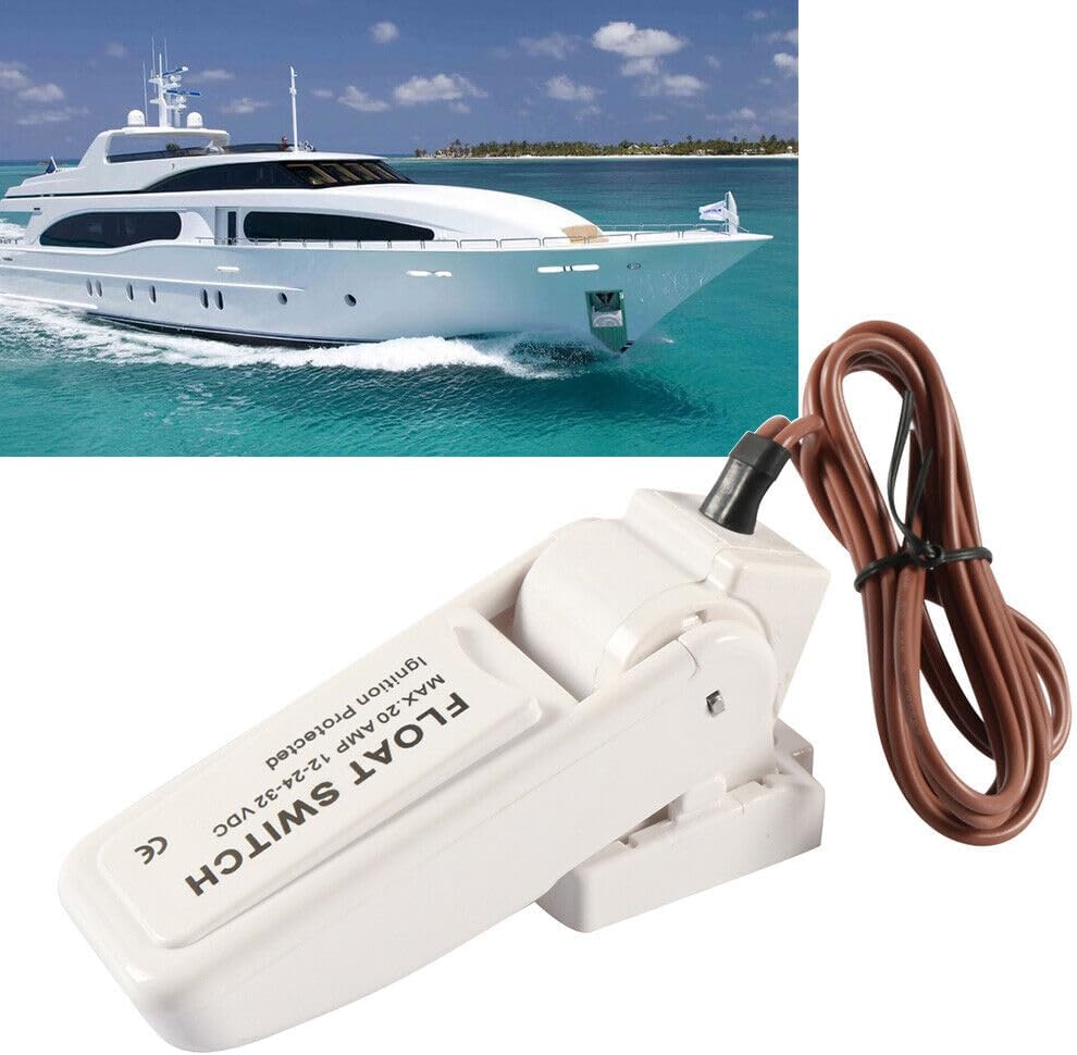 ya 4 8.14 12V 24V 32V for Mercury Automatic Boat Bilge Pump Float Switch ABS White Ships