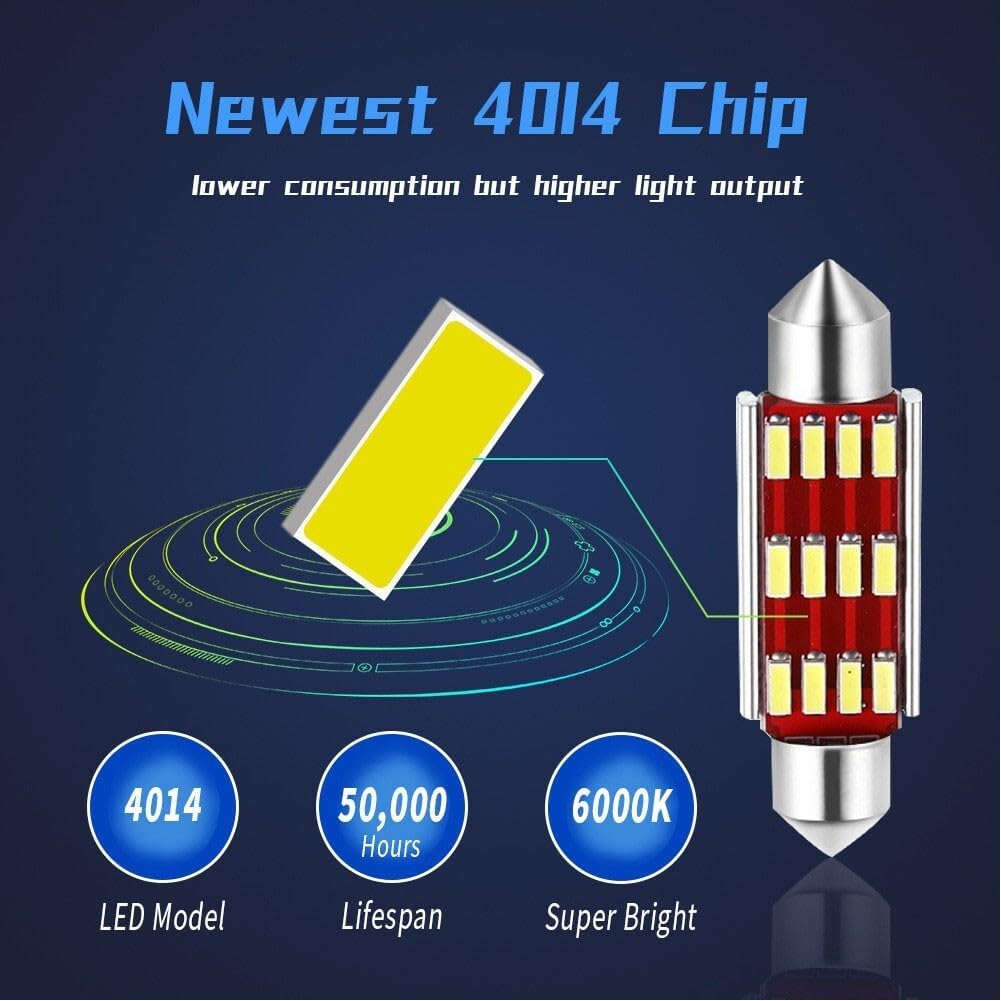 ya 13 9.15 baidi LED Car Lights Bulb Super Bright 4014 Auto Interior Lamp 180LM Replacement