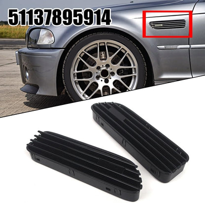 ya 2 8.15 Glossy Black Side Grill Fender Vent Grille for for BMW E46 For M3 2001-2006