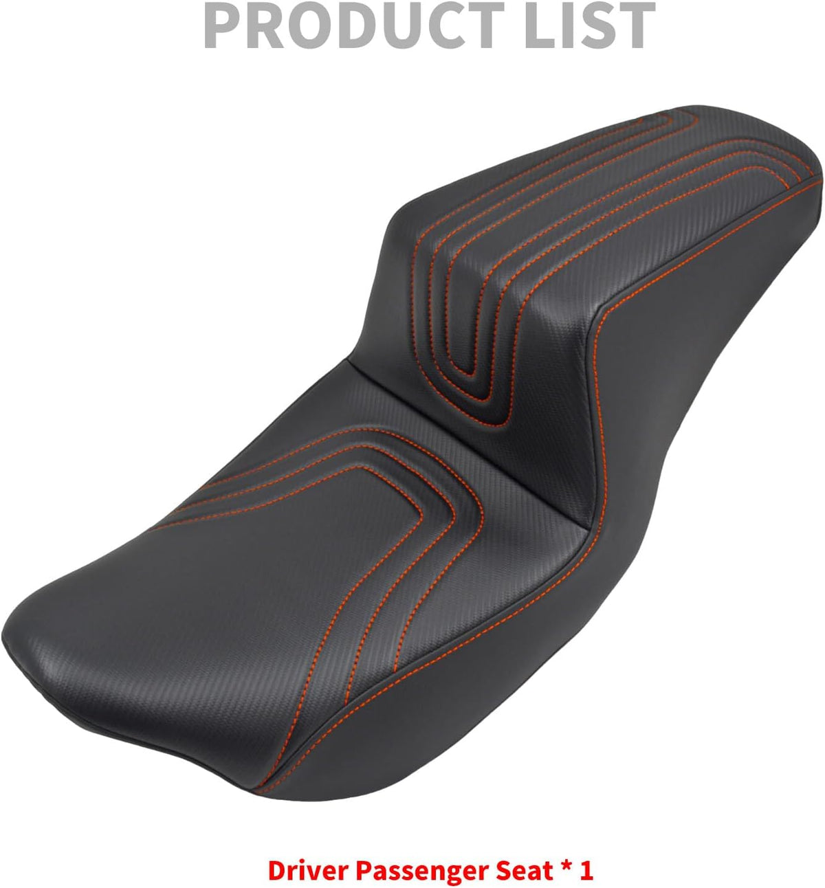 ya 4 8.8.2 Driver Passenger for SEAT U-shaped Orange Stitching for Harley Road Street Glide 09+