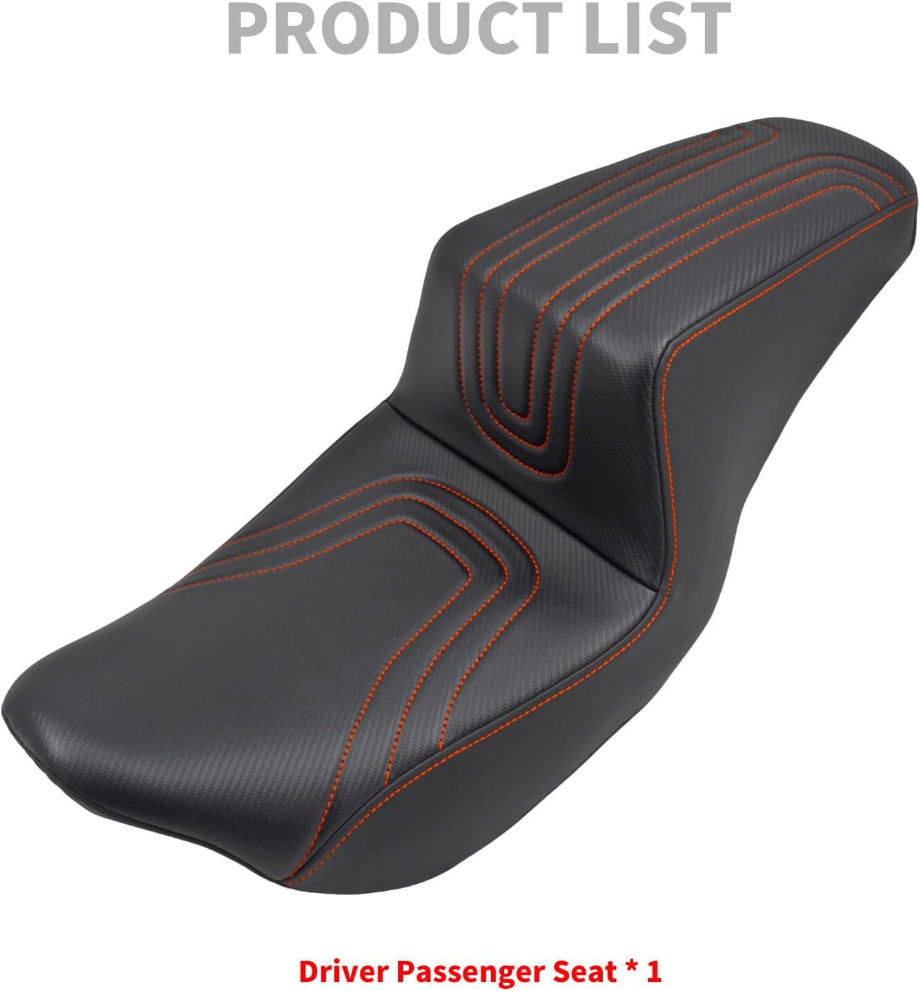 ya 5 8.24 baidi Driver Passenger for SEAT U-shaped Orange Stitching for Harley Road Street Glide 09+