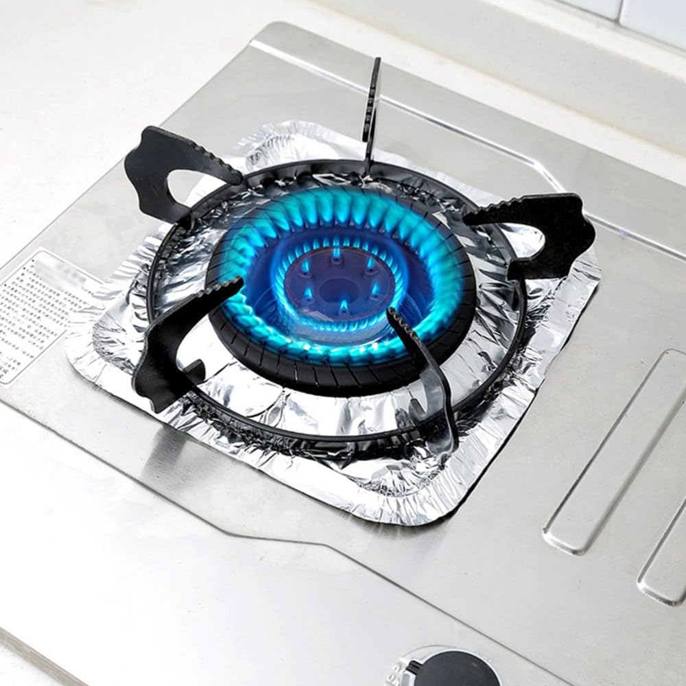 ya 14 9.20 baidi 50 Pcs 1 Bag Practical Disposable Cleaning Pads Gas Oven Covers (Silver)-1