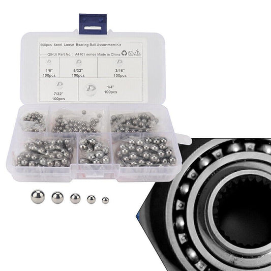 ya 16 10.20 baidi 500x Assorted Loose Bicycle Bearing Balls 1/8, 5/32, 3/16 7/32 & 1/4