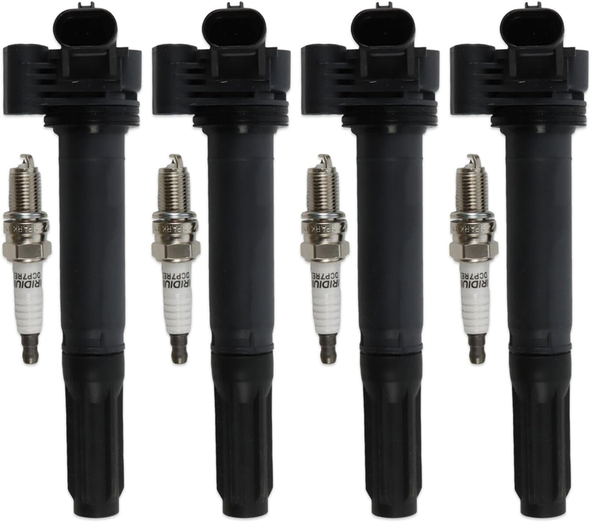 ya 9 10.24 4pcs ignition coils+ 4pcs Iridium Spark Plugs for Fiat 500 2012-2017 UF649 97637
