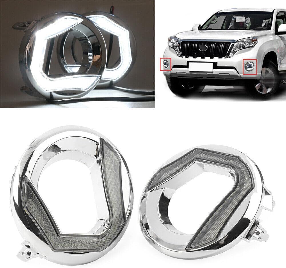 ya 3 8.24 baidi LED Daytime Running Fog Light DRL Fits for Toyota Land Cruiser Prado 2014-2015 