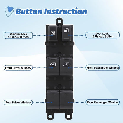 ya 5 8.10 25401ZT10A Main Power Window Control Switch for 2004-2014 for Nissan Titan