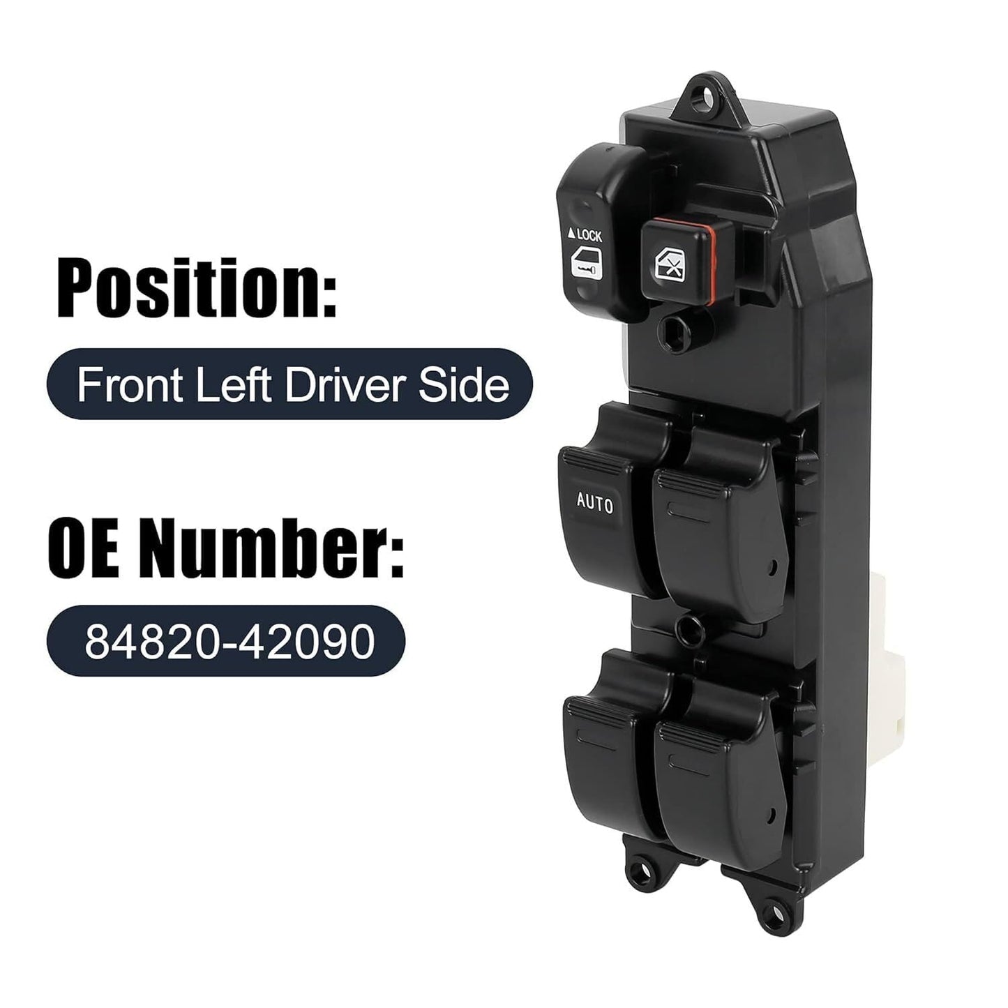 ya 4 8.24 baidi 84820-42090 Power Window Master Control Switch Front Left for 01-05 Toyota RAV4