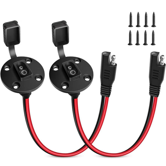 ya 16 10.20 baidi 2*SAE Power Socket Sidewall Port Solar Cable Quick Connect Panel 12AWG 30cm
