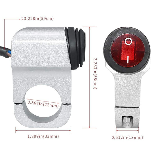 ya 12 10.8 zhengce 7/8 ATV Handlebar Light Switch 12V Waterproof Handlebar Headlight Switch
