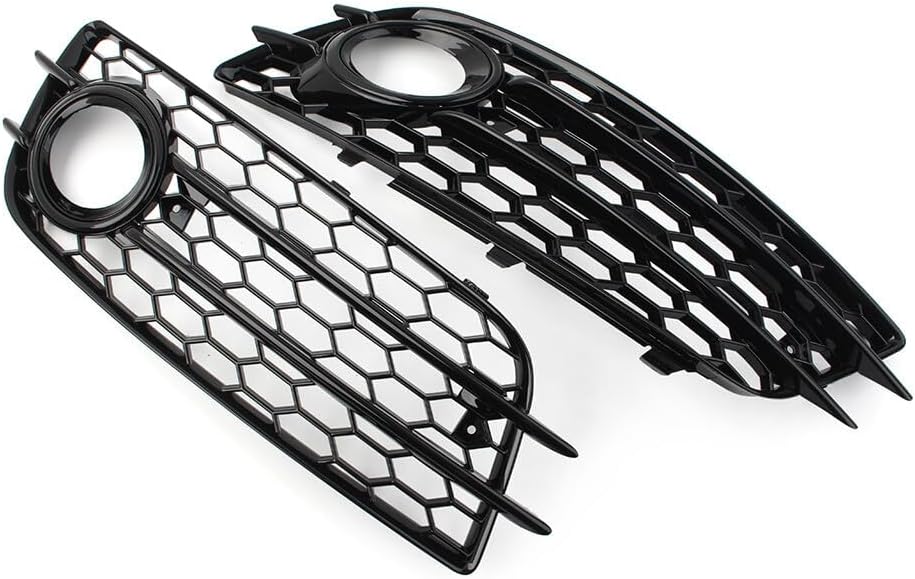 ya 14 9.20 zhengce Pair Honeycomb Front Bumper Fog Light Grille Cover for Audi A4 B8 S4 2008-2-1