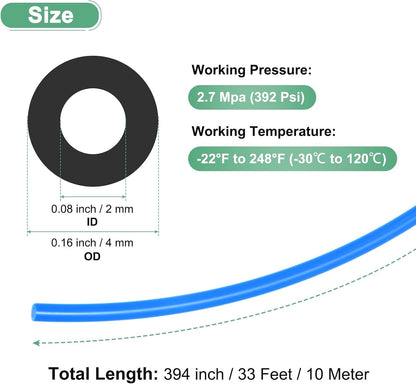 ya 14 9.20 baidi 10 Meter Nylon Hose Tube, 2x4mm(IDxOD) PA6 Pneumatic Air Tubing Blue-1