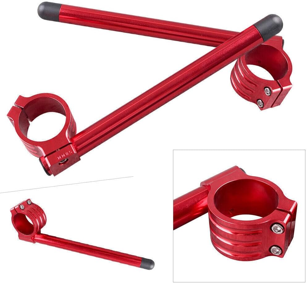 ya 4 8.14 for Suzuki GSXR 1000 600 750 TL1000Rx 50mm Fork Clip On ons Handle Handlebar Red