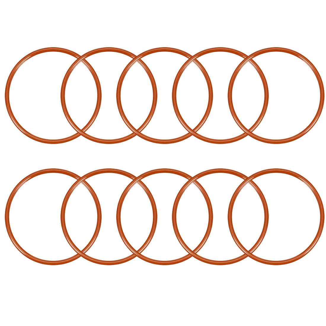 ya 13 9.15 baidi Silicone O-Ring 48mmx43.2mmx2.4mm VMQ Seal Rings Sealing Gasket Red 10PCS